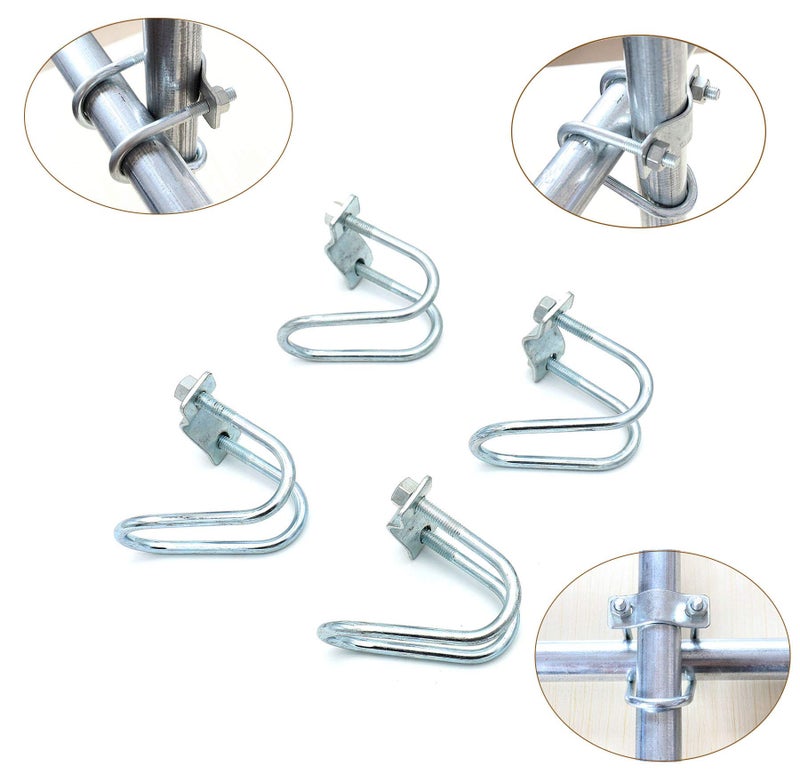 Anmeilexst 4 Pcs Galvanized Steel Pipe Clip, Cross Tube Buckle, Maximum Clampable Tube Diameter 1.3" Card 1.3" Steel Pipe - Image 2